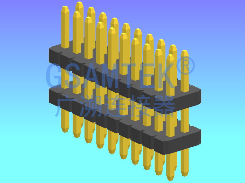 雙排雙塑180度排針PH1.27 H1.0 W3.40