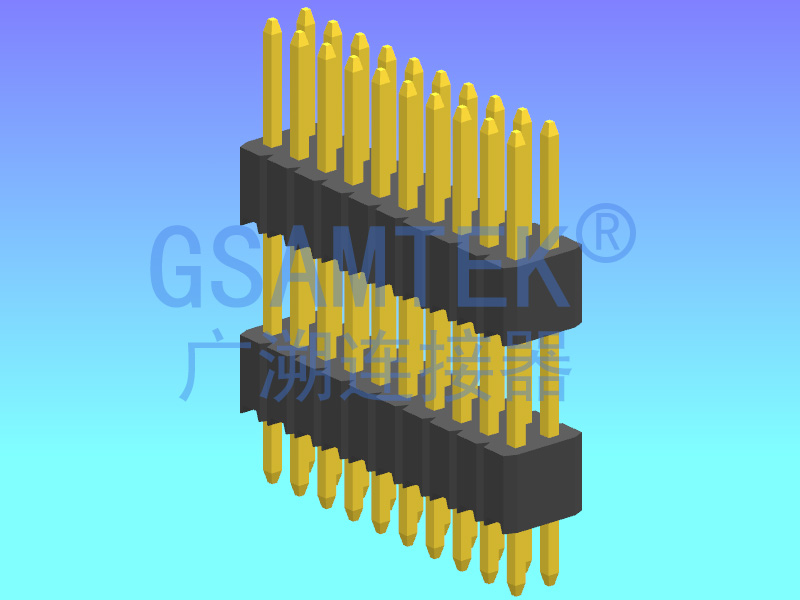 雙排雙塑180度排針PH1.27 H2.5 W3.0