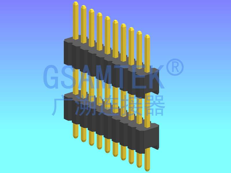 單排雙塑180度排針PH1.27 H2.5 W2.5