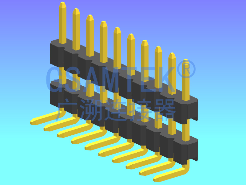 單排雙塑90度排針PH2.00 H2.0 W2.0