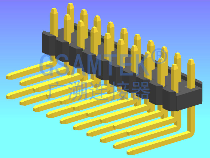 雙排90度排針 PH2.54 H2.5 W5.0 反彎