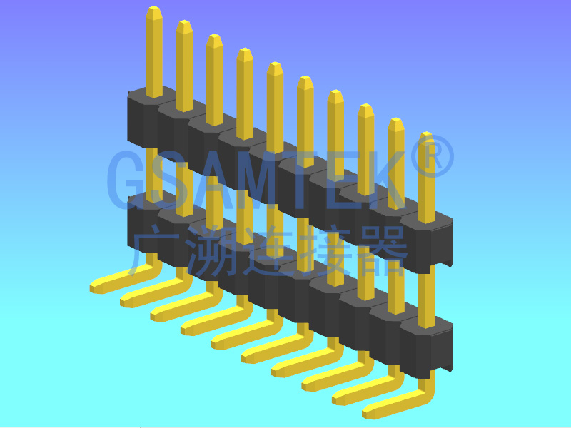 單排雙塑90度排針 PH2.54 H2.5 W2.5