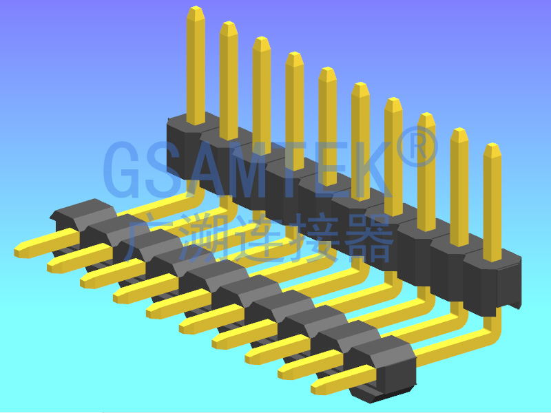 單排雙塑90度排針PH2.54 H2.5 W2.5