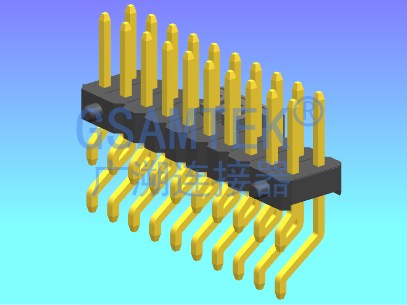 雙排臥貼帶側柱排針 PH2.54 H2.5 W5.0