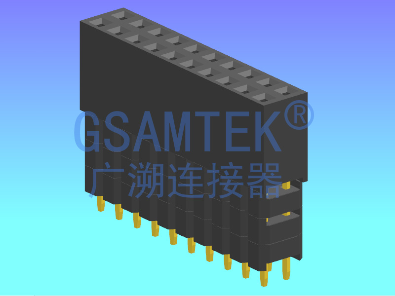 雙排四塑180度排母 PH2.54 H8.5 Y型