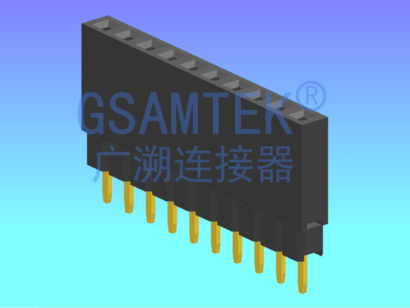 單排雙塑180度排母 PH2.54 H8.5 Y型