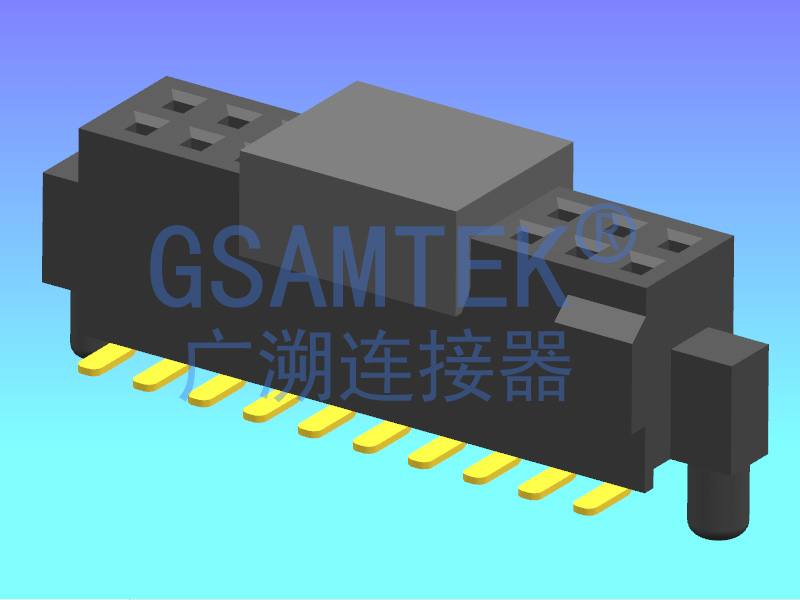 雙排SMT帶外柱外凸排母 PH1.27 H4.3 U型